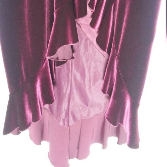 Vintage 1930's Inspired Red Wine Velvet Bias Dress - Picture 7 of 16